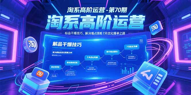 淘系高阶运营-第70期,标品干爆技巧,解决难点策略,大佬操盘方法-木鱼网创