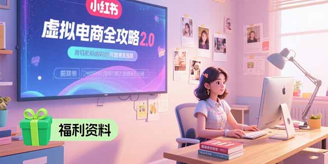 虚拟电商全攻略2.0，开店选品实操流程，账号定位、货源发布、笔记发布技巧-木鱼网创