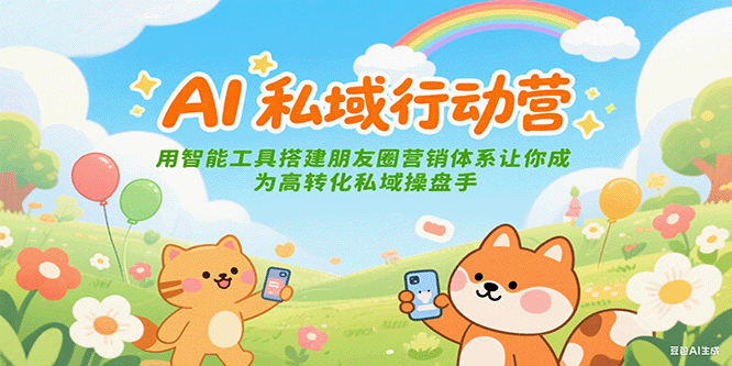 AI私域行动营：用智能工具搭建朋友圈营销体系让你成为高转化私域操盘手-木鱼网创