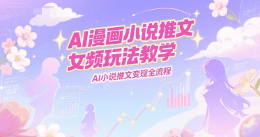 AI漫画小说推文女频玩法教学，AI小说推文变现全流程-木鱼网创