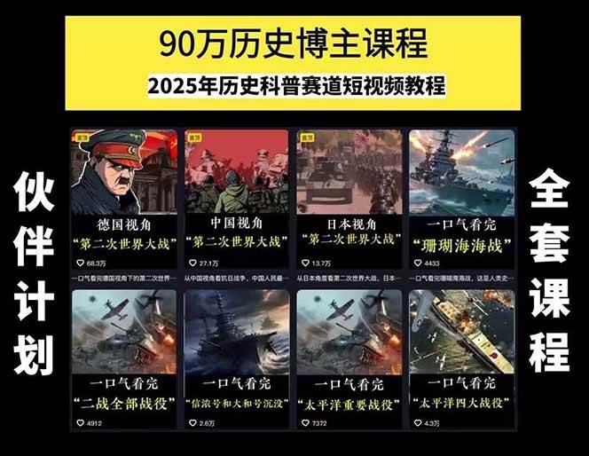 图片[1]-短视频历史赛道实战教程，手机电脑双端剪辑教程和账号运营指南与变现技巧-木鱼网创