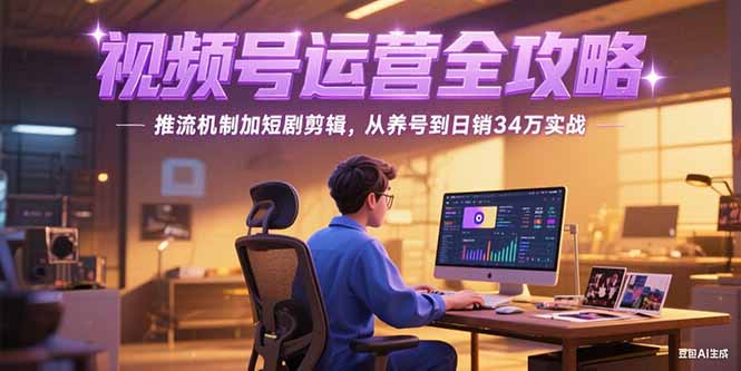 2025视频号运营全攻略，推流机制加短剧剪辑，从养号到日销34万实战-木鱼网创