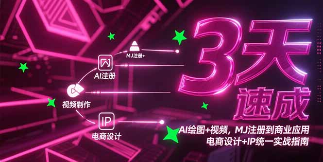 3天速成AI绘图+视频，MJ注册到商业应用，电商设计+IP统一实战指南-木鱼网创