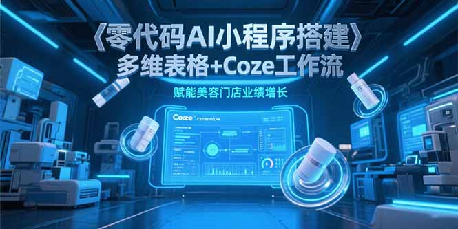 零代码AI小程序搭建，多维表格+Coze工作流，赋能美容门店业绩增长-木鱼网创