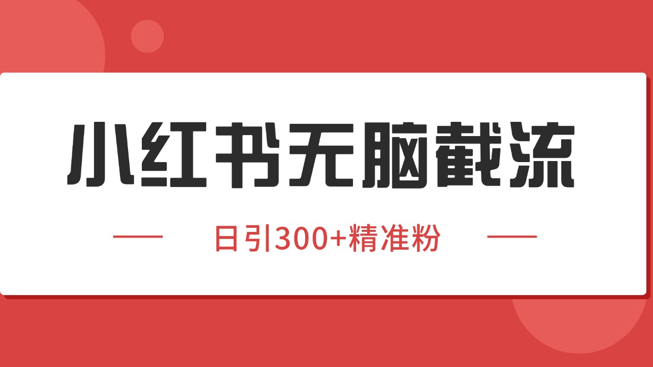小红书截流同行客源，独家野路子获客玩法 日引200+暴力获客-木鱼网创