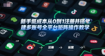 新手低成本从0到1注册并搭建多账号全平台矩阵操作教学，手机号-邮箱-IP-工具-木鱼网创