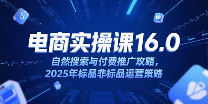 淘宝电商运营课16.0,自然搜索与付费推广攻略,2025年标品非标品运营策略-木鱼网创