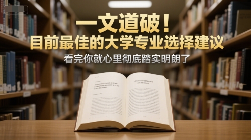 付费文章:一文道破!目前最佳的大学专业选择建议,看完你就心里彻底踏实明朗了-木鱼网创
