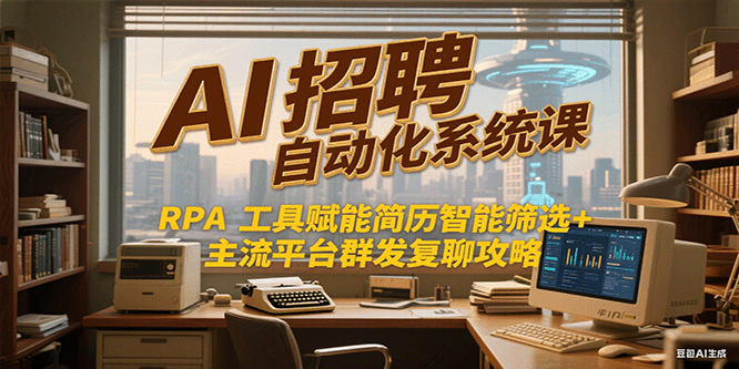 AI招聘自动化系统课,RPA工具赋能简历智能筛选+主流平台群发复聊全攻略-木鱼网创