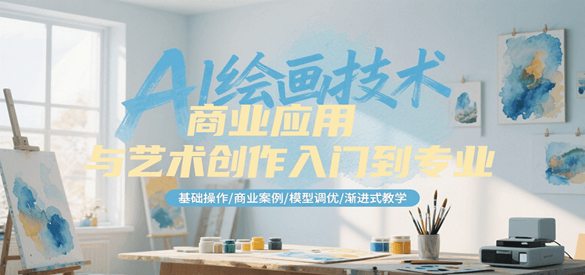 AI绘画技术商业应用与艺术创作入门到专业，基础操作/商业案例/模型调优/渐进式教学-木鱼网创