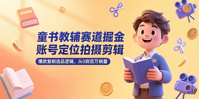 童书教辅赛道掘金，账号定位拍摄剪辑，爆款复制选品逻辑，从0到百万销量-木鱼网创