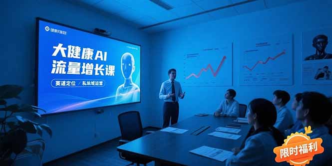 大健康AI流量增长课8.0，赛道定位方法论，AI数字人内容生产，私域转化运营-木鱼网创