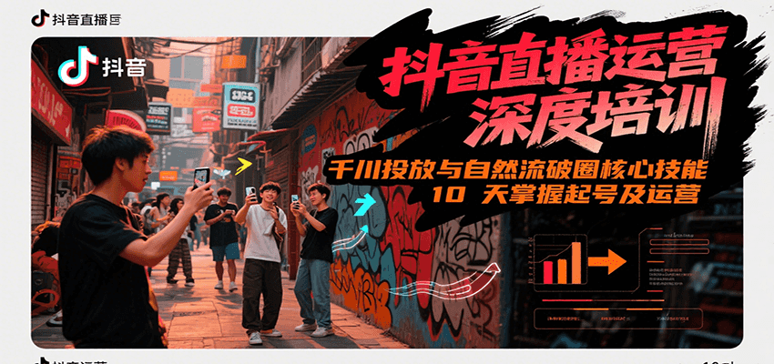 抖音直播运营深度培训,千川投放与自然流核心技能,10天掌握起号及运营(6-7月新课)-木鱼网创