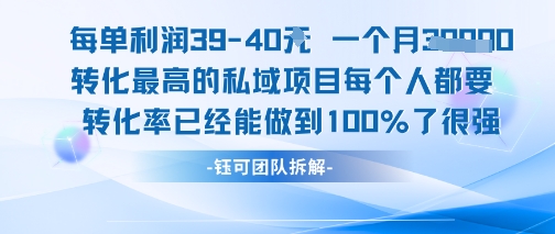 每单利润40一个月7k+转化最高的私域项目，每个人都要的产品转化率已经能做到100%-木鱼网创