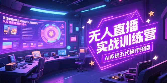 无人直播实操训练营，从设备搭建到话术，AI系统五代操作指南(7月更新-木鱼网创