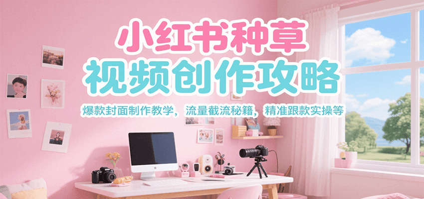 小红书种草视频创作攻略，爆款封面制作教学 ，流量截流秘籍 ，精准跟款实操等-木鱼网创