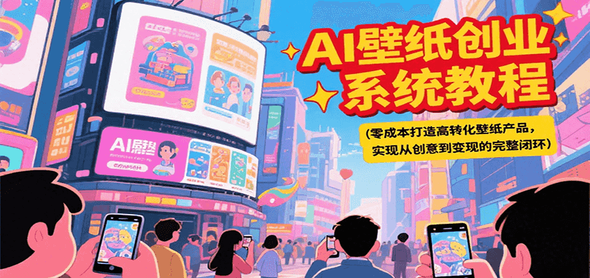 AI壁纸创业系统教程,零成本打造高转化壁纸产品,实现从创意到变现的完整闭环-木鱼网创